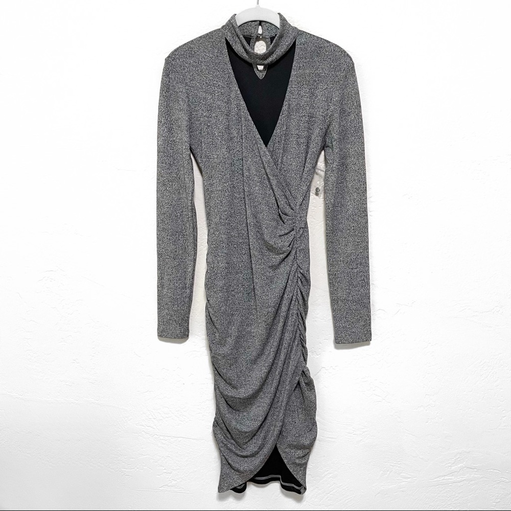 NWOT Bardot Alex Choker Neck Long Sleeve Dress - 6